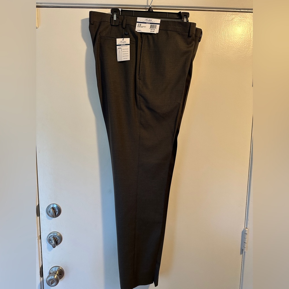 NWT Ralph Lauren Men's Comfort Flex Slim Fit Dress Pants, Olive, 40W x 32L
